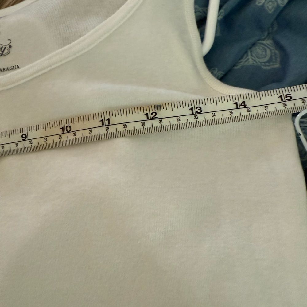 Faded Glory Classic White Cotton Tank Top Medium - Picture 4 of 5